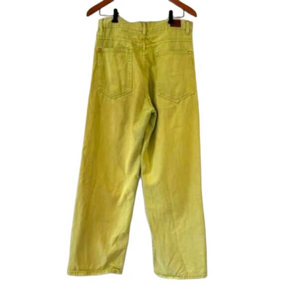 BDG Urban Outfitters Yellow Green Loose Baggy High Rise Jeans Size 38 Cotton - Picture 2 of 7